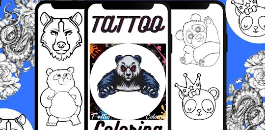 Tattoo Panda Coloring Book