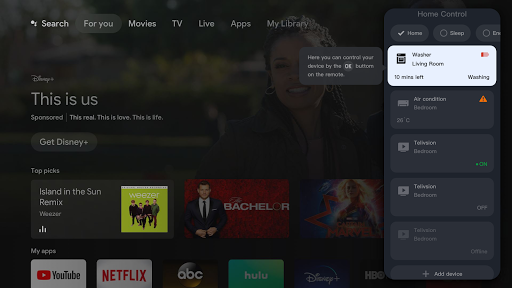 Screenshot of TCL HOME Dashboard