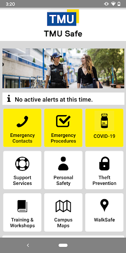 Android application TMU Safe screenshort