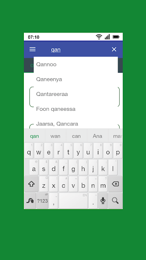 Oromoo Amharic Dictionary Screen 2