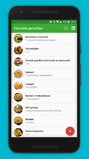 Android application Wat Eten We? screenshort