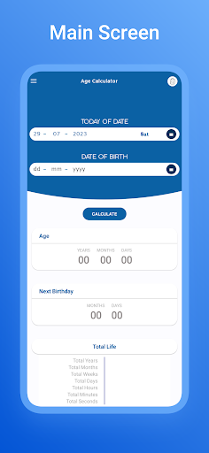 Android application Age Calculator 2023 screenshort