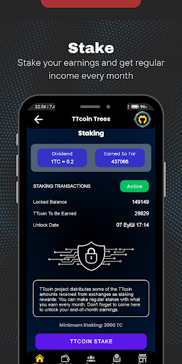 TTcoin Trees - Cloud Mining Screen 3