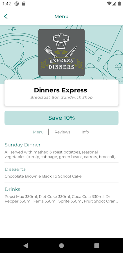 Dinners Express NE5 Screen 2