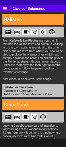 Android application Vía de la Plata Yellow Arrow screenshort
