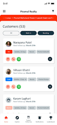 Piramal Realty: CP App Screen 2