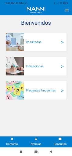 Android application NANNI Laboratorios screenshort