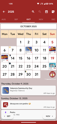 Android application Calendar2U: Spain Calendar screenshort