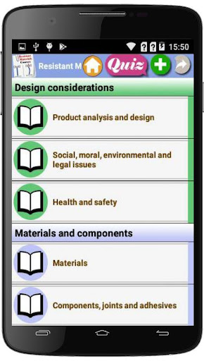 Android application Resistant Materials course screenshort