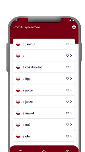 Android application Słownik Synonimów screenshort