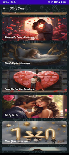 Android application Flirty Texts screenshort