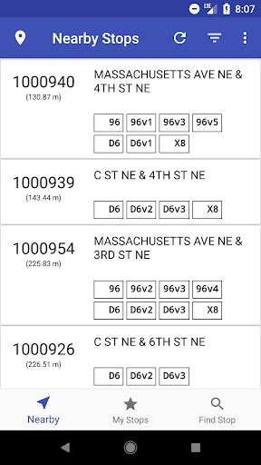 Washington Transit App Screen 2