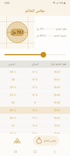 مقاس الخاتم و أسعار الذهب