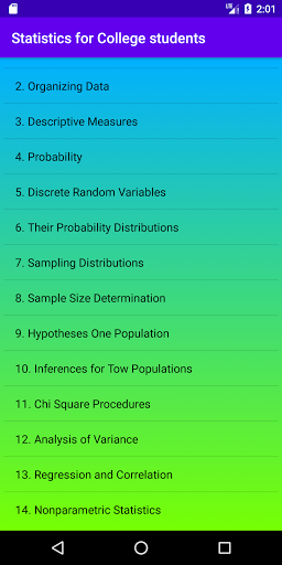 Statistics for college Screen 3