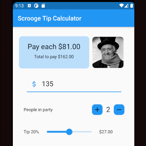 Scrooge Tip Calculator logo