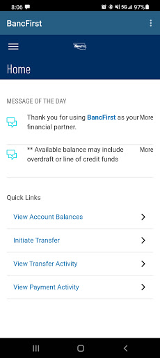 BancFirst Business Mobile Screen 3