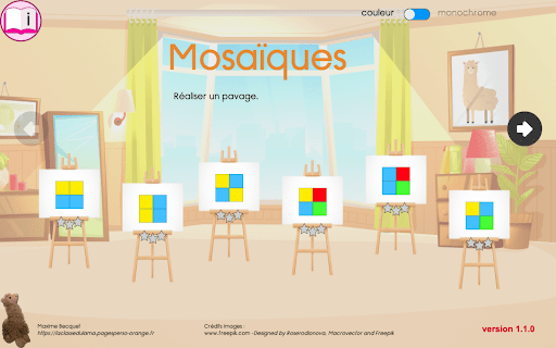 Android application Mosaïques screenshort