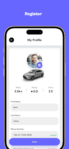 Android application RIDE - Driver screenshort