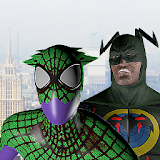Spider hero vs Bat hero. Duel icon