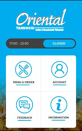 Android application Oriental Tandoori screenshort