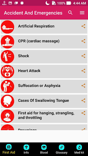 Android application Health First Aid screenshort
