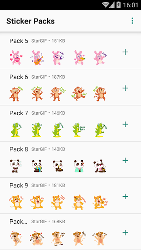 Android application Animated Animals Stickers 1 screenshort