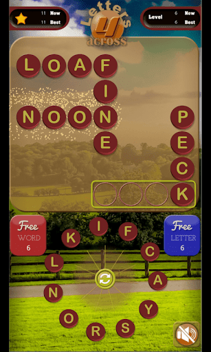 Android application Four Letters Across screenshort