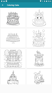 Coloração bolo aniversário