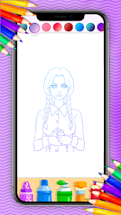 Wednesday Addams Coloring game