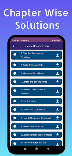 Class 10th Science Solution Screen 2