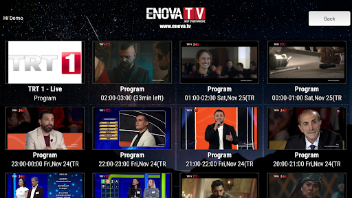 EnovaTV for Android TV Screen 3