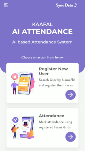 Android application Kaafal AI Attendance screenshort