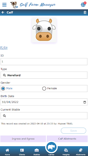 Calf Farm Manager Screen 3