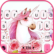 Cute Watercolor Unicorn Keyboard Theme
