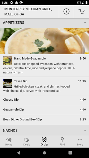 Android application Monterrey Mexican Grill screenshort