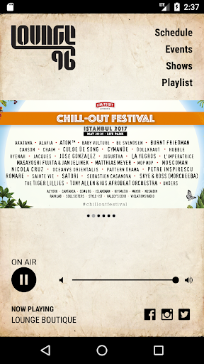 Android application LOUNGE 96.0 screenshort