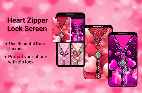 Heart zipper screen lock