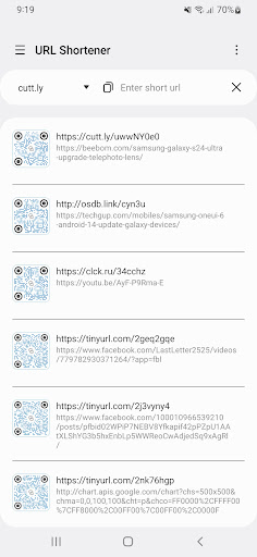 Android application Shortly - URL Shortener screenshort