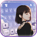 Cover Image of Download Cute Butterfly Girl Keyboard B  APK