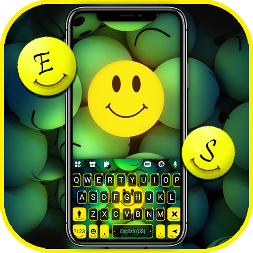 Glow Happy Emoji Keyboard Background