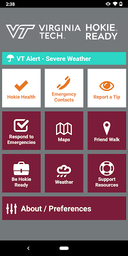 Android application Hokie Ready screenshort