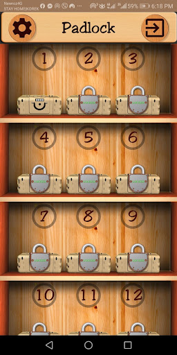 Android application Open The Lock(padlock puzzle) screenshort