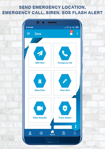 Android application Zena SOS Emergency Alert App screenshort