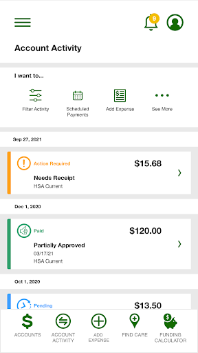 Android application Envision Benefit Debit Card screenshort
