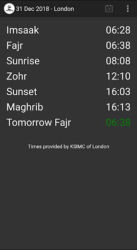 Android application UK Shia Salaat Times screenshort