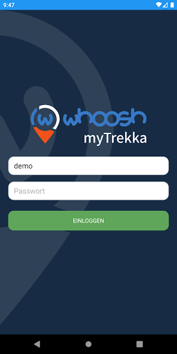 Android application whoosh myTrekka screenshort