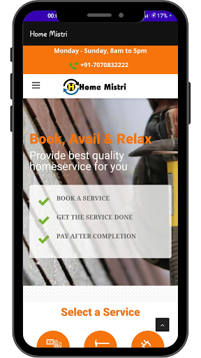 Android application Home Mistri screenshort