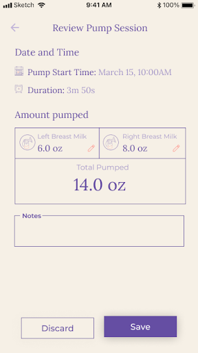 Screenshot of Lansinoh Baby App