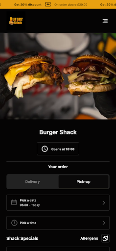 Android application Burger Shack screenshort