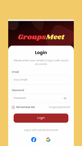 Android application GroupsMeet screenshort